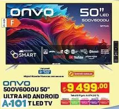 ONVO 500V6000U 50 ULTRA HD ANDROID 13 SMART LED TV AKILLI TELEVİZYON
